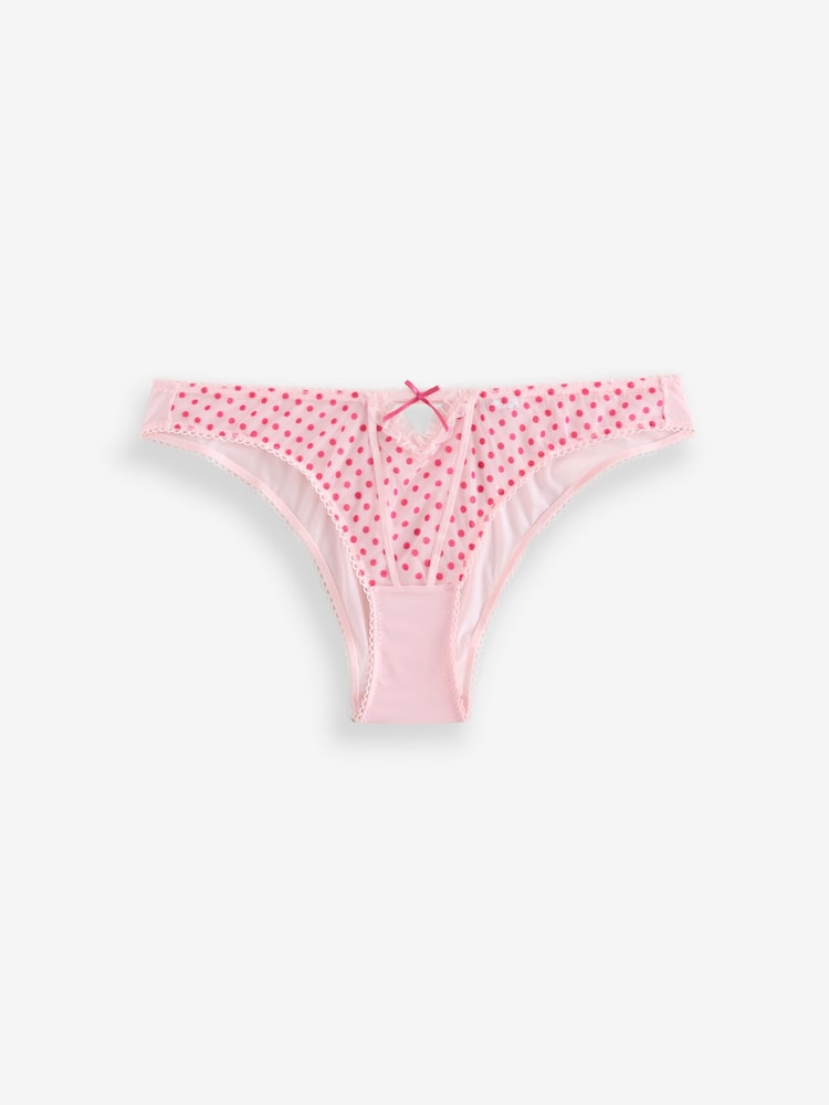 Ann Summers Pale Pink Tease And Trouble Spot Mesh Brazilian Knickers - Image 5 of 5 Ann Summers Pale Pink Tease And Trouble Spot Mesh Brazilian Knickers - Image 5 of 5