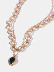 Mint Velvet Green Layered Resin Pendant Necklace - Image 2 of 4