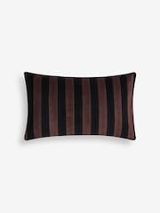Brown Velvet Stripe 50 x 30cm Cushion - Image 2 of 5