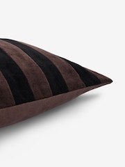 Brown Velvet Stripe 50 x 30cm Cushion - Image 5 of 5