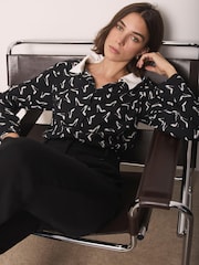 Mint Velvet Black Stiletto Print Shirt - Image 1 of 8