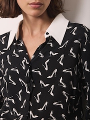 Mint Velvet Black Stiletto Print Shirt - Image 4 of 8