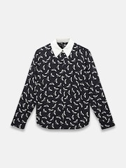 Mint Velvet Black Stiletto Print Shirt - Image 7 of 8