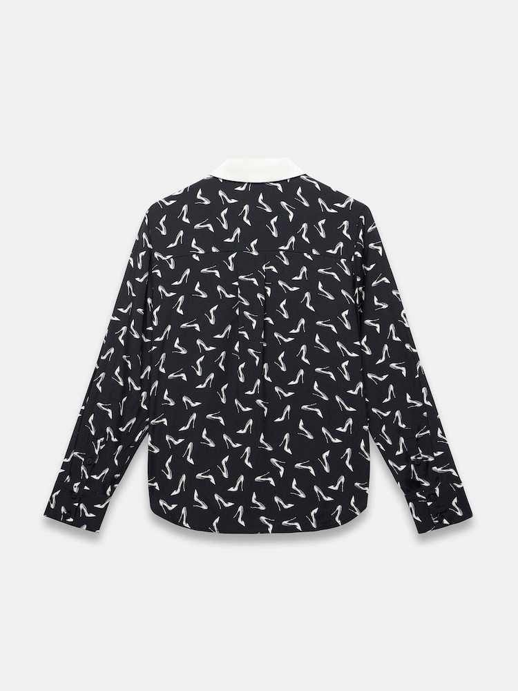 Mint Velvet Black Stiletto Print Shirt - Image 8 of 8 Mint Velvet Black Stiletto Print Shirt - Image 8 of 8