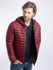 Weird Fish Red Flete Lightweight Showerproof Padded Hooded Jacket - Image 1 of 7
