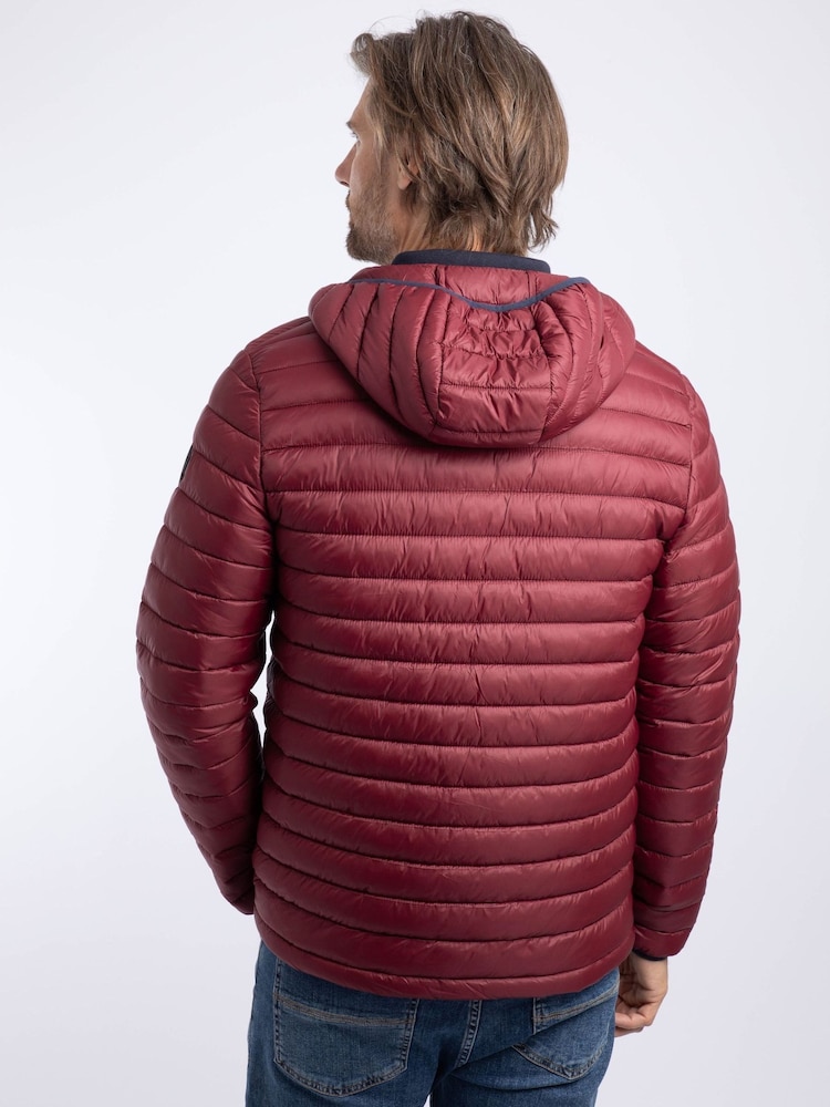 Weird Fish Red Flete Lightweight Showerproof Padded Hooded Jacket - Image 2 of 7 Weird Fish Red Flete Lightweight Showerproof Padded Hooded Jacket - Image 2 of 7