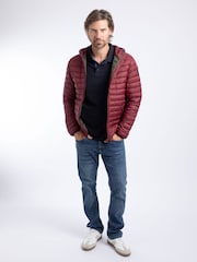 Weird Fish Red Flete Lightweight Showerproof Padded Hooded Jacket - Image 3 of 7