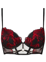 Ann Summers Black Untamed Seduction Floral Lace Padded Plunge Bra - Image 2 of 2