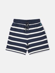 Joules Boys' Barton Navy & White Striped Jersey Shorts - Image 1 of 6