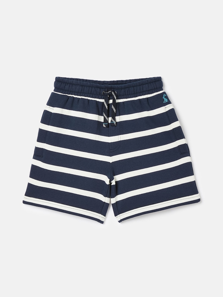 Joules Boys' Barton Navy & White Striped Jersey Shorts - Image 1 of 6