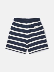 Joules Boys' Barton Navy & White Striped Jersey Shorts - Image 2 of 6