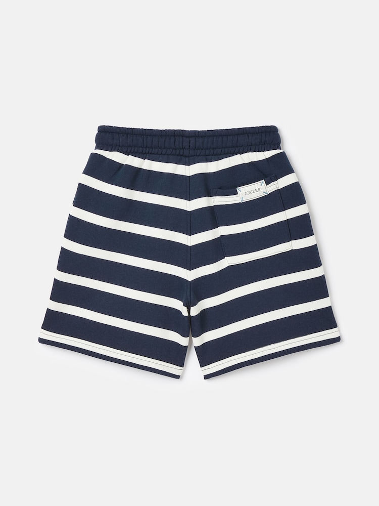 Joules Boys' Barton Navy & White Striped Jersey Shorts - Image 2 of 6