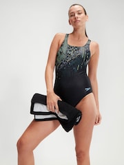 Speedo Black Womens Digital Printed Medalist 1 Piece Swimsuit - Image 5 of 10