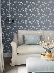 Laura Ashley Dusky Seaspray Magnolia Grove A4 Wallpaper Sample - Image 1 of 2