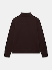 Mint Velvet Brown Striped Cotton Funnel Neck Sweatshirt - Image 7 of 7