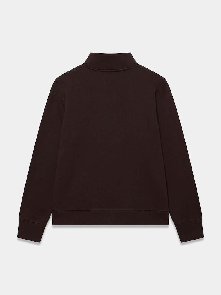 Mint Velvet Brown Striped Cotton Funnel Neck Sweatshirt - Image 7 of 7