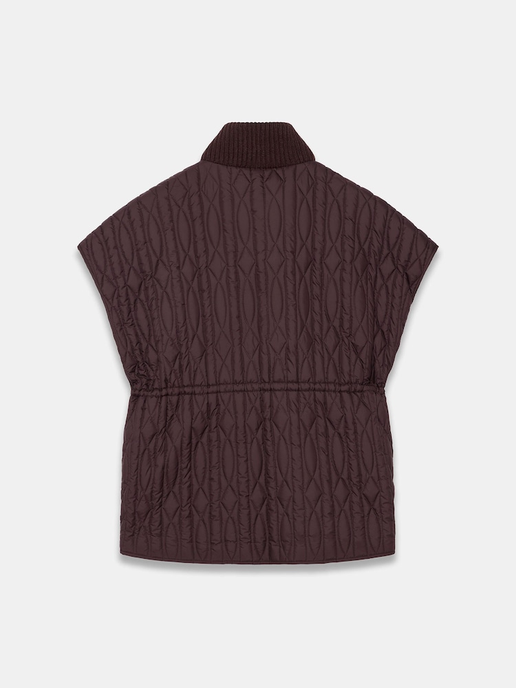 Mint Velvet Brown Quilted Gilet - Image 7 of 7