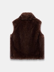 Mint Velvet Brown Faux Fur Gilet - Image 8 of 8