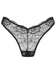Negro - Ann Summers Seduce Me Sheer Lace Crotchless Thong - Imagen 4 de 4