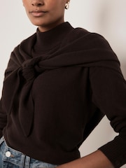 Mint Velvet Brown Layered Knit Top - Image 3 of 7