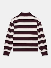 Mint Velvet Red Striped Cotton Funnel Neck Sweatshirt - Image 7 of 7