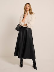 Mint Velvet Natural Funnel Neck Zip Through Jumper - Image 5 of 8