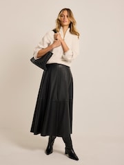 Mint Velvet Natural Funnel Neck Zip Through Jumper - Image 6 of 8
