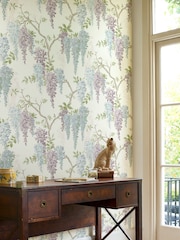 Laura Ashley Pale Purple Wisteria A4 Wallpaper Sample - Image 1 of 2