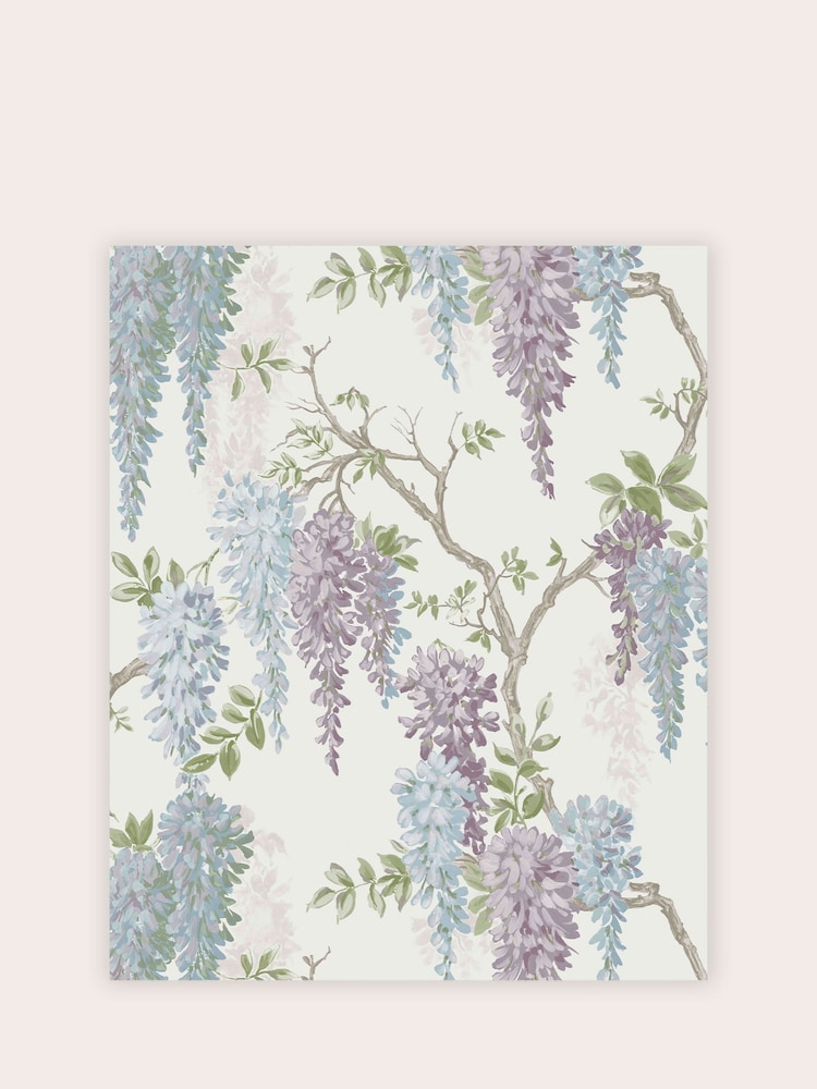 Laura Ashley Pale Purple Wisteria A4 Wallpaper Sample - Image 2 of 2