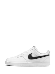 Nike White/Black Court Vision Low Trainers - Image 2 of 8