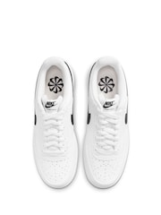 Nike White/Black Court Vision Low Trainers - Image 5 of 8