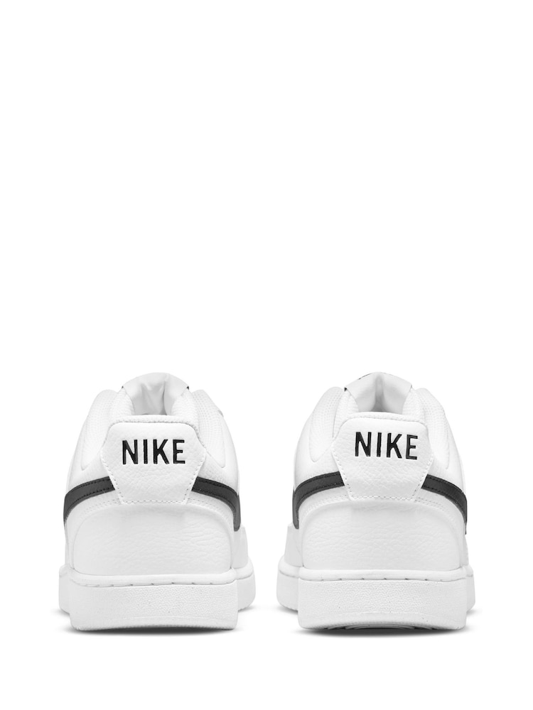 Nike White/Black Court Vision Low Trainers - Image 6 of 8