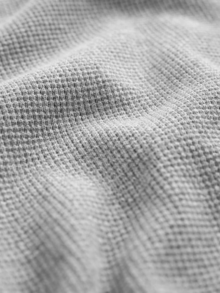 Grey Oxford Crew Neck Regular Mock Shirt Jumper - Image 7 of 7