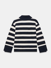 Blau - Mint Velvet Cotton V-Neck Button Detail Sweatshirt - Bild 8 von 8