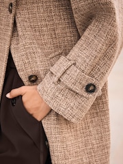 Mint Velvet Natural Wool Blend Heritage Check Coat - Image 3 of 8