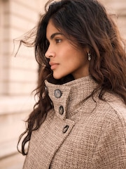 Mint Velvet Natural Wool Blend Heritage Check Coat - Image 6 of 8
