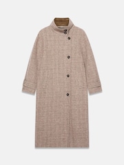 Mint Velvet Natural Wool Blend Heritage Check Coat - Image 7 of 8