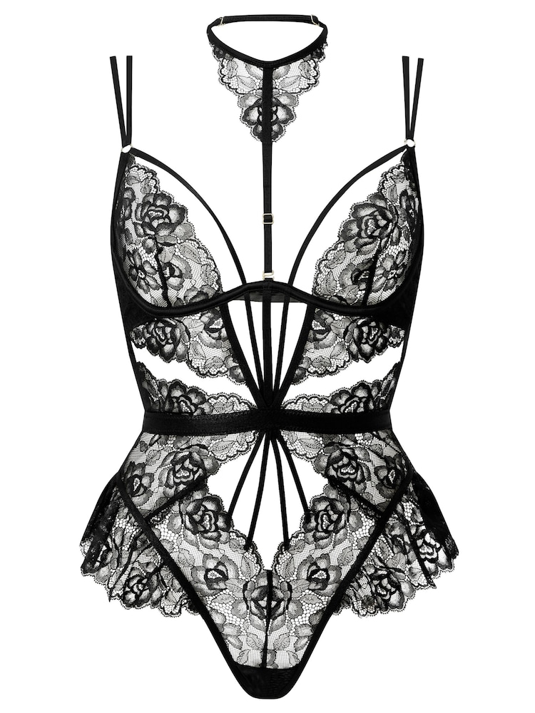 Ann Summers Black Tease Me Twice Lace Crotchless Teddy Body - Image 6 of 6 Ann Summers Black Tease Me Twice Lace Crotchless Teddy Body - Image 6 of 6