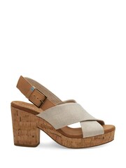 TOMS Pearlized Metallic Woven Ibiza Sandals - Image 1 of 2
