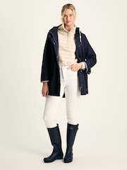 Joules Padstow Navy Blue Waterproof Raincoat With Hood - Image 3 of 9
