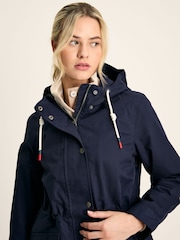 Joules Padstow Navy Blue Waterproof Raincoat With Hood - Image 4 of 9
