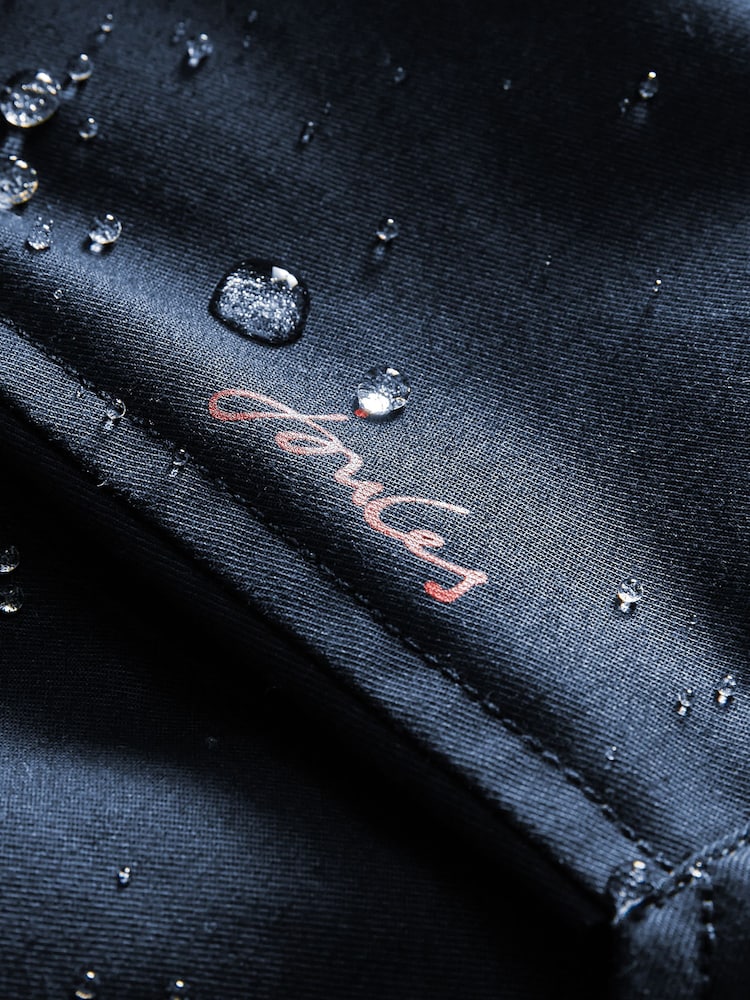 Joules Padstow Navy Blue Waterproof Raincoat With Hood - Image 9 of 9