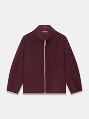 Mint Velvet Red Wool Blend Hand Finished Bomber Jacket - Image 6 of 7