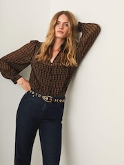 Mint Velvet Helsinki Print Blouse - 7суретінің 5 суреті