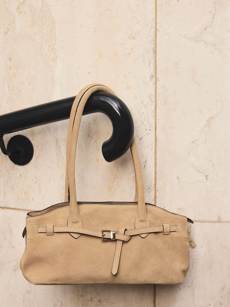 Mint Velvet Yellow Brooke Suede Shoulder Bag - Image 2 of 6 Mint Velvet Yellow Brooke Suede Shoulder Bag - Image 2 of 6