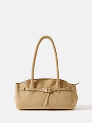 Mint Velvet Yellow Brooke Suede Shoulder Bag - Image 3 of 6
