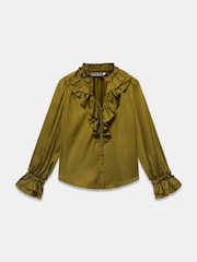 Mint Velvet Satin Ruffle Blouse - 8суретінің 7 суреті