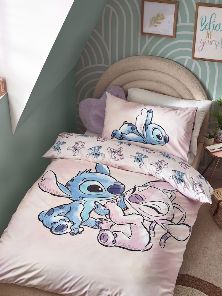 Lilo & Stitch Purple Reversible 100% Cotton Duvet Cover and Pillowcase Set - Image 1 of 8