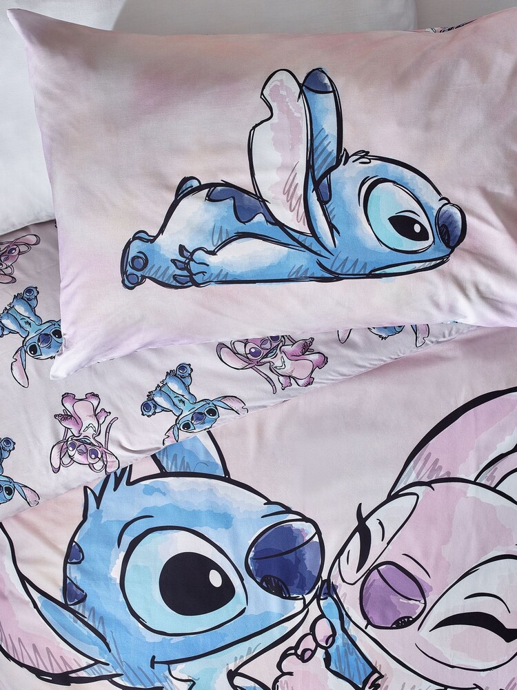 Lilo & Stitch Purple Reversible 100% Cotton Duvet Cover and Pillowcase Set