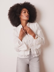 Mint Velvet White Lace Ruffle Blouse - Image 4 of 8